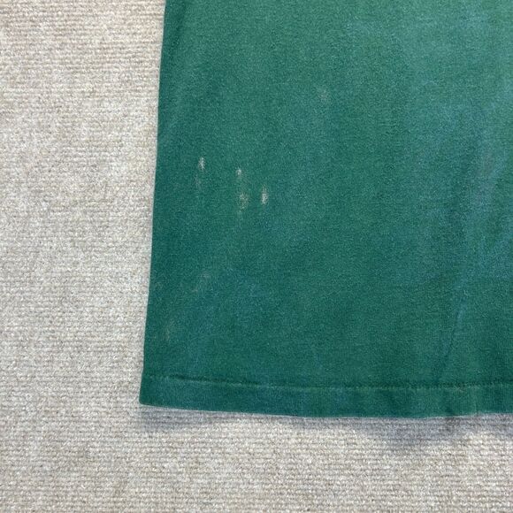 Johnson Beer Company Vintage T Shirt Adult Large Green Bleach Splatter Stains NC - Picture 7 of 12